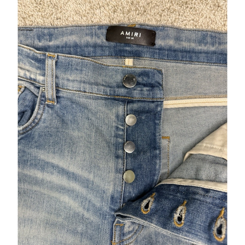 Amiri Bones Appliqué Skinny Jeans Size 34 Retail: $1,190 - Picture 3 of 6